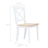Dining Room Chairs 2 pcs White & Light Wood Solid Rubberwood