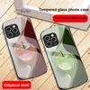 Градиентный кристальный яблочный чехол для iPhone 16 15 14 13 Plus 12 mini 11 Pro Max XR Xs Max X 7 8 6 6S 2022 20 Эллиптический стеклянный чехол для телефона