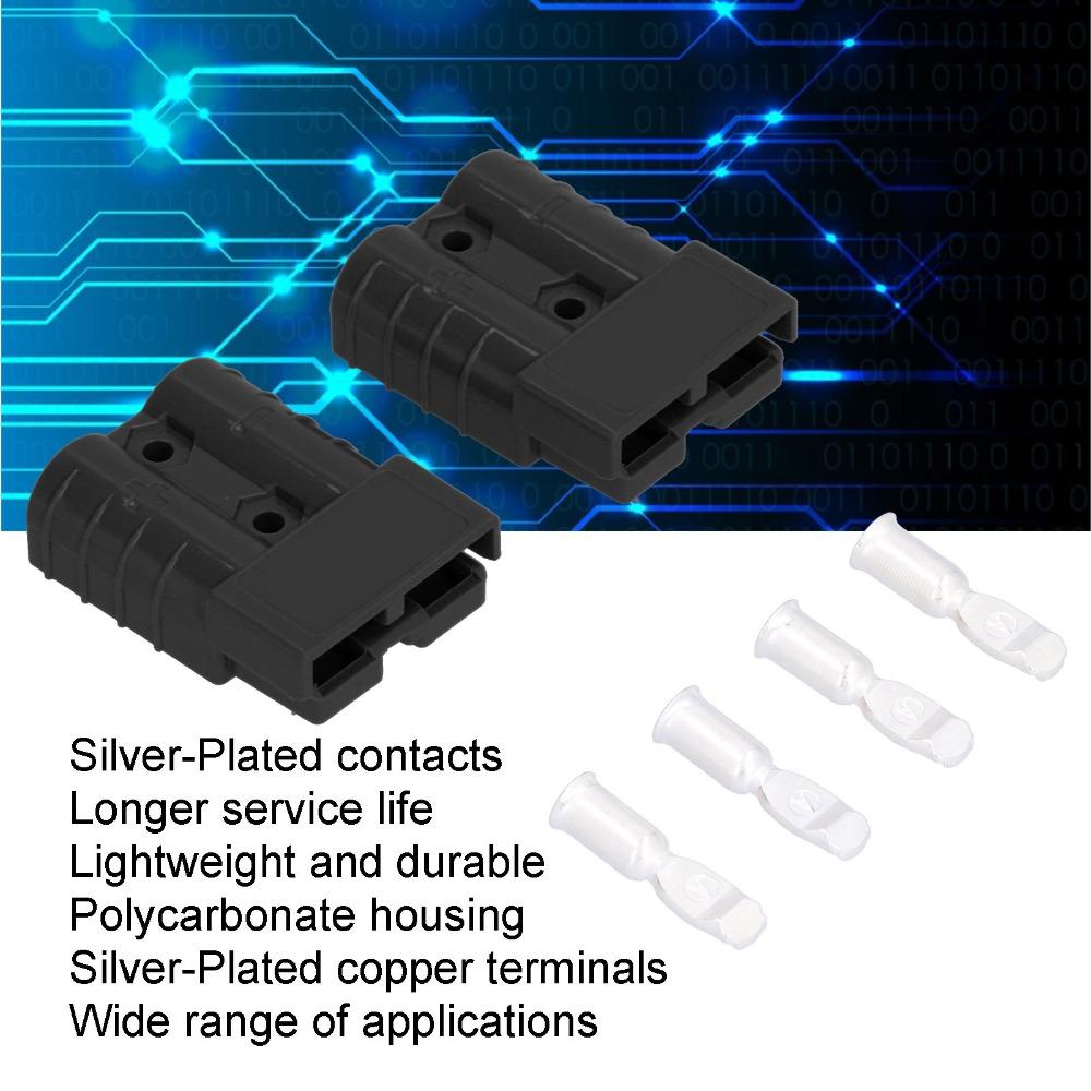 2PCS 600V Quick Disconnection Plug 50A Wire Harness Plug Battery Power Connector Boats Marine