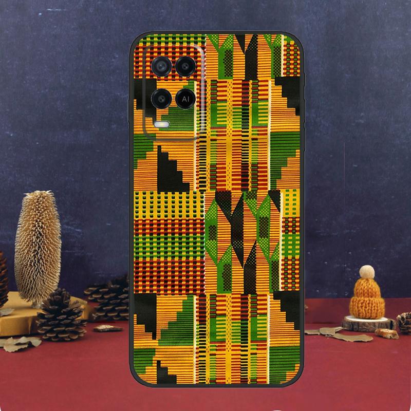 African Wax Print Design For OPPO A54S A74 A94 A58 A78 A98 A16 A76 A96 A15 A17 A77 A5 A9 A52 A72 A79 A53S A57S Case