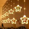 Christmas Lights LED String Lights 10LED USB Power Indoor Decor with Star Santa Clips for Window Bedroom Tree Party Wedding