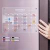 Прозрачная доска для сухого стирания Акриловая магнитная доска для стирания Календарь Белая доска Магнит на холодильник Доска для планирования Многоразовая доска для заметок и бюллетеней Белая доска