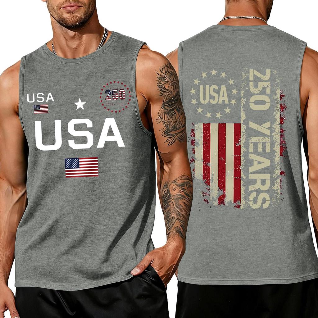 Мужские рубашки 4 июля США Мускулистые майки без рукавов Патриотические майки