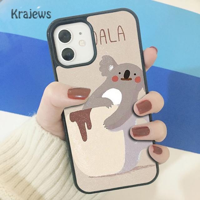 Krajews Animal sleeping koala Soft Phone Case Cover For iPhone 17 Air 16 15 14 plus 11 12 13 pro max coque Shell Fundas