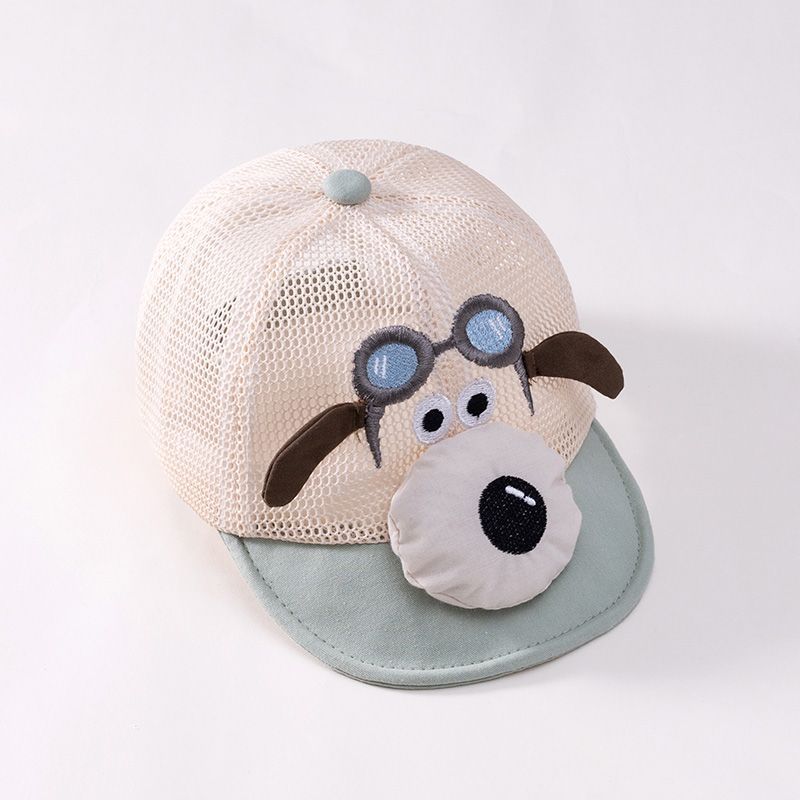 Summer Kids Mesh Baseball Caps Baby Lovely Cartoon Dog Hats Boys Outdoor Sunshade Headwear Accessories 1-3Y