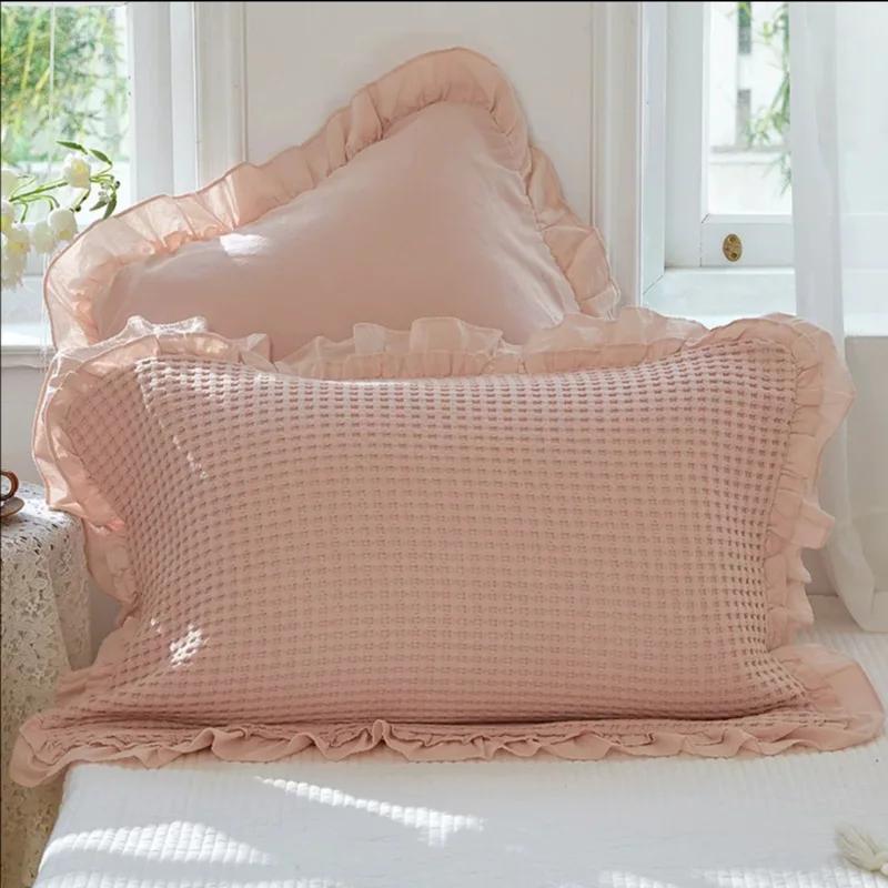 Наволочки из 100% хлопка с вафельным переплетением, 2 шт. Мягкие, дышащие, приятные для кожи наволочки, декоративные наволочки с вафельным переплетением, без наполнителя