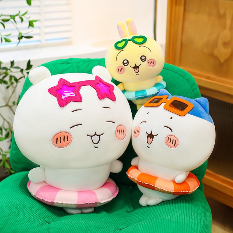 Милая плюшевая игрушка-кошка с летним надувным кругом для детей и девочек, подарок