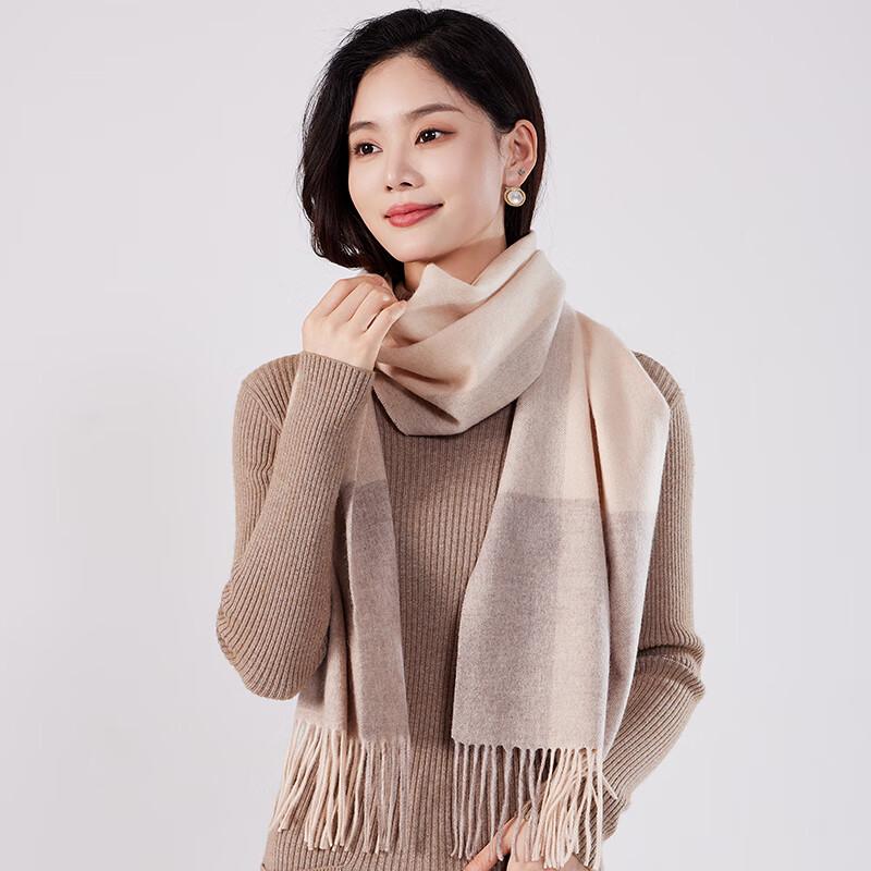 Haoman Textile Plaid Wool Scarf