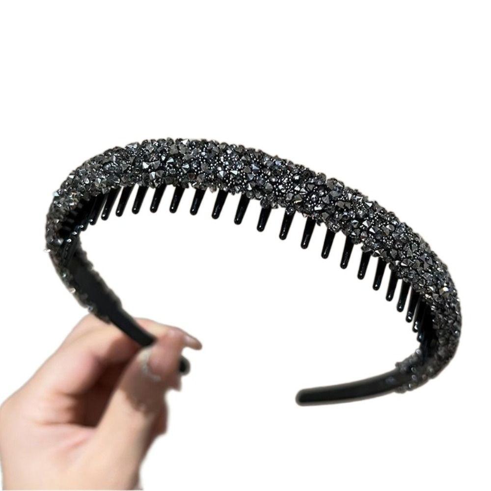 Rhinestone Headwear Non-slip Hairband Fashion Rhinestone Hair Hoop  Women