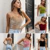 Summer Women Sexy Velvet Backless Camisole Lady Slim Solid Vest Crop Top