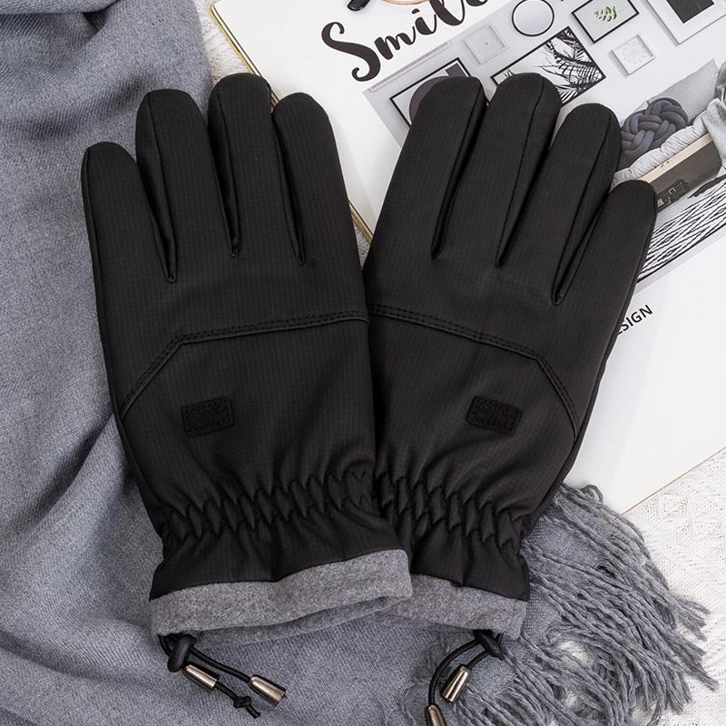 Winter Warmer Men Motorcycl Gloves Windproof Waterproof Touchscreen Internal Plush Anti-Slip Skin-friendly Men Cycling Gloves