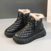 Модные туфли с круглым носком для женщин на платформе, белые ботильоны на толстой подошве, черные женские зимние сапоги, зимние водонепроницаемые, нескользящие, рабочие, Gyaru Pu