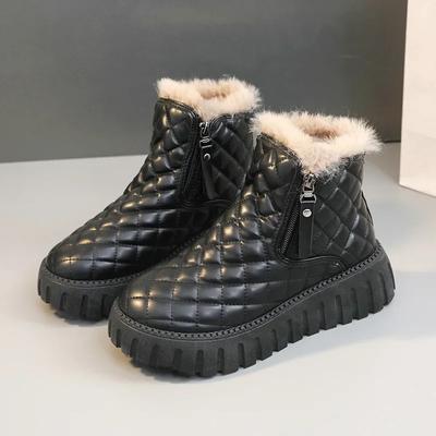 Модные туфли с круглым носком для женщин на платформе, белые ботильоны на толстой подошве, черные женские зимние сапоги, зимние водонепроницаемые, нескользящие, рабочие, Gyaru Pu