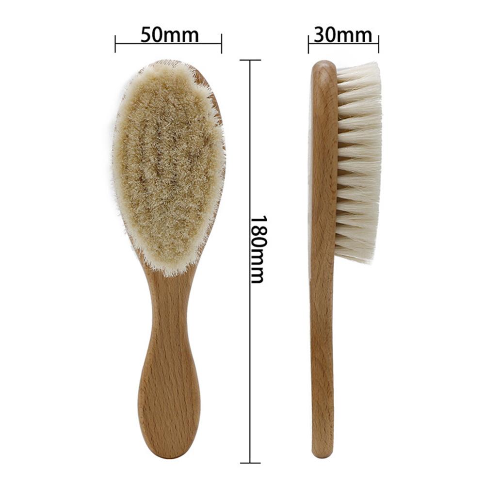 Wooden Baby Hair Brush for Newborns Infant Hair Comb Soft Wool Hair Scalp Massage Ideal for Baby Cradle Cap Care