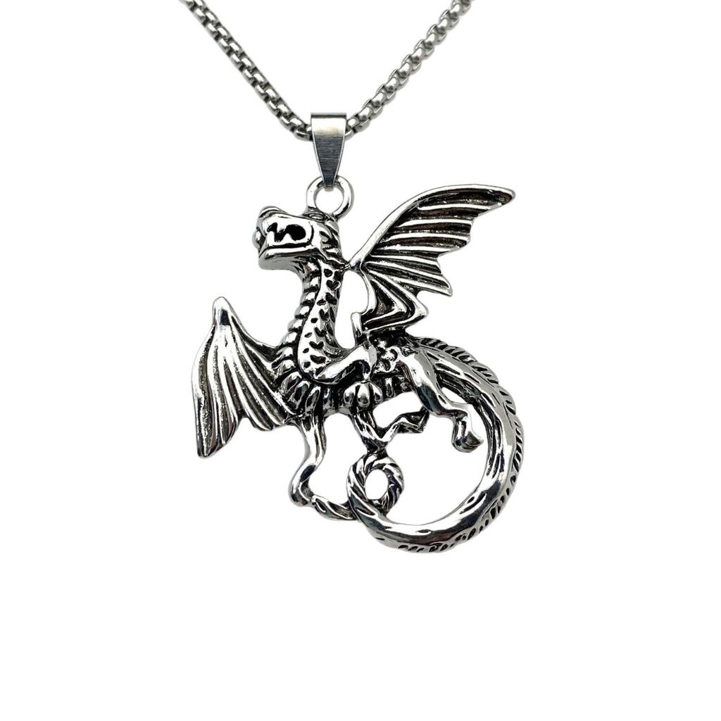 Винтажное готическое ожерелье с летающим драконом Diablo, креативное ожерелье-цепочка на шею со знаком зодиака в форме дракона, цепочка для свитера