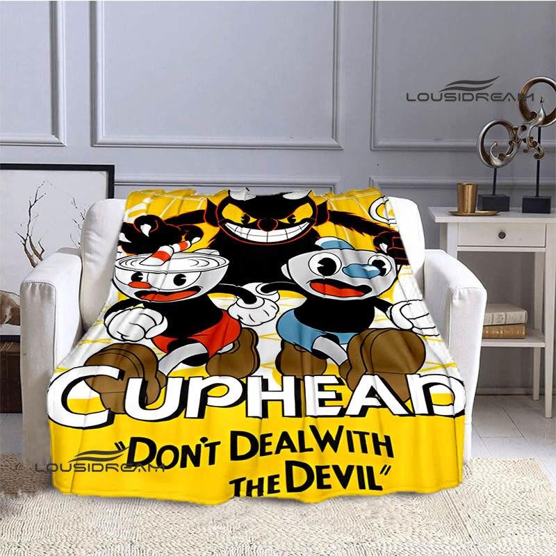 Одеяло с принтом Cuphead аниме, детское теплое красивое одеяло, фланелевое мягкое и удобное одеяло, подарок на день рождения для дома и путешествий