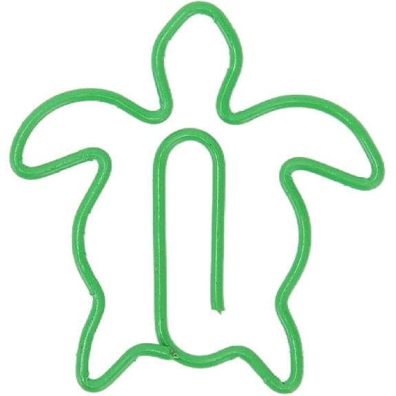 100 шт. Скрепки в форме животных, Электрооцинкованные милые скрепки, Декоративные скрепки с коробкой для хранения для семьи, офиса, школы (Морская черепаха)