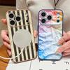 Чехол-полоска радужного цвета для iPhone 17 Pro Max Гибридный TPU+PC Магнитный Для Magsafe Матовое покрытие Для iPhone 16 15 14 13 Pro Max