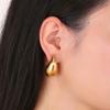 Golden Dome Drop Earrings for Women Glossy Stainless Steel Thick Teardrop Earring Jewelry Wholesale