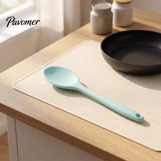 Versatile Salad Mixing Spoons Silicone Serving Spoon, Heat Resistant Non-stick Kitchen Utensil, Utensils Ergonomic Anti-slip Handle Kitchenware