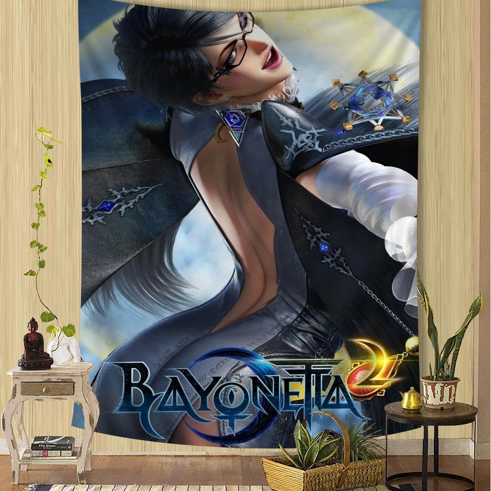 Игровой B Bayonetta 3 Тематический Печатный Гобелен SciFi Крутая Эстетика Подвесная Ткань Богемная Мандала Хиппи Настенный Декор Фон