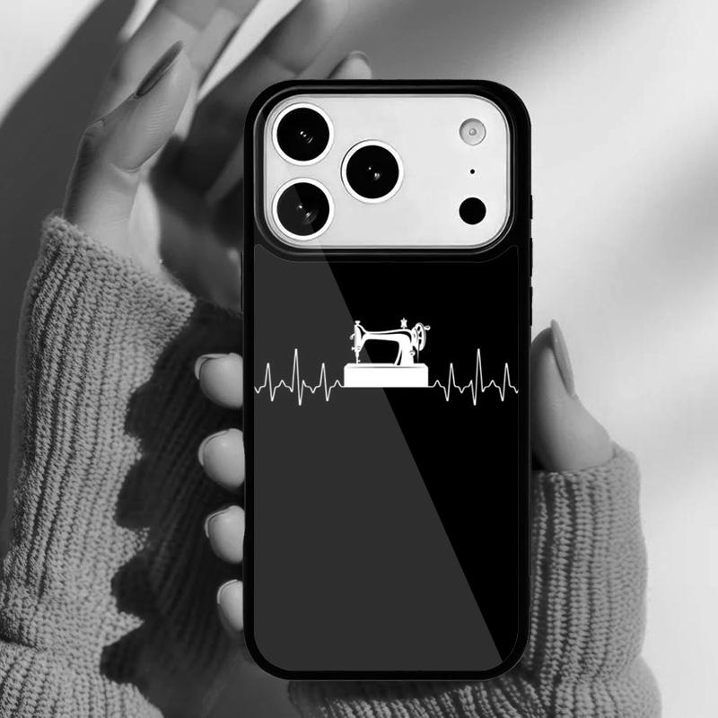 Шитье Сердцебиение Чехол для Телефона для iPhone 17 Air 16e 15 14 13 Pro Max Задняя Крышка для 12 11 Pro Coque