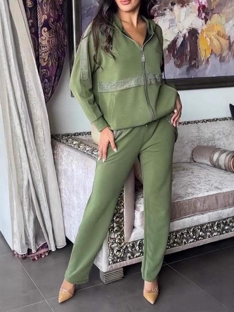 2024 Euro-American Autumn/Winter Casual Long Sleeve Sweatshirt and Pants Set