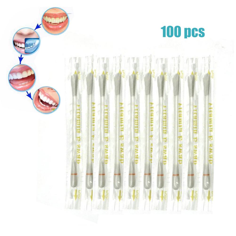 100Pcs Vitamin E Oil Swabs Stick Disposable VE Cotton Swab Lip Gum Anti Dry Moisturizing Cotton