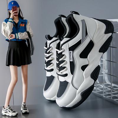 Новая женская обувь для папы, весенняя корейская версия студенческой универсальной спортивной обуви, повседневная спортивная обувь на толстой подошве