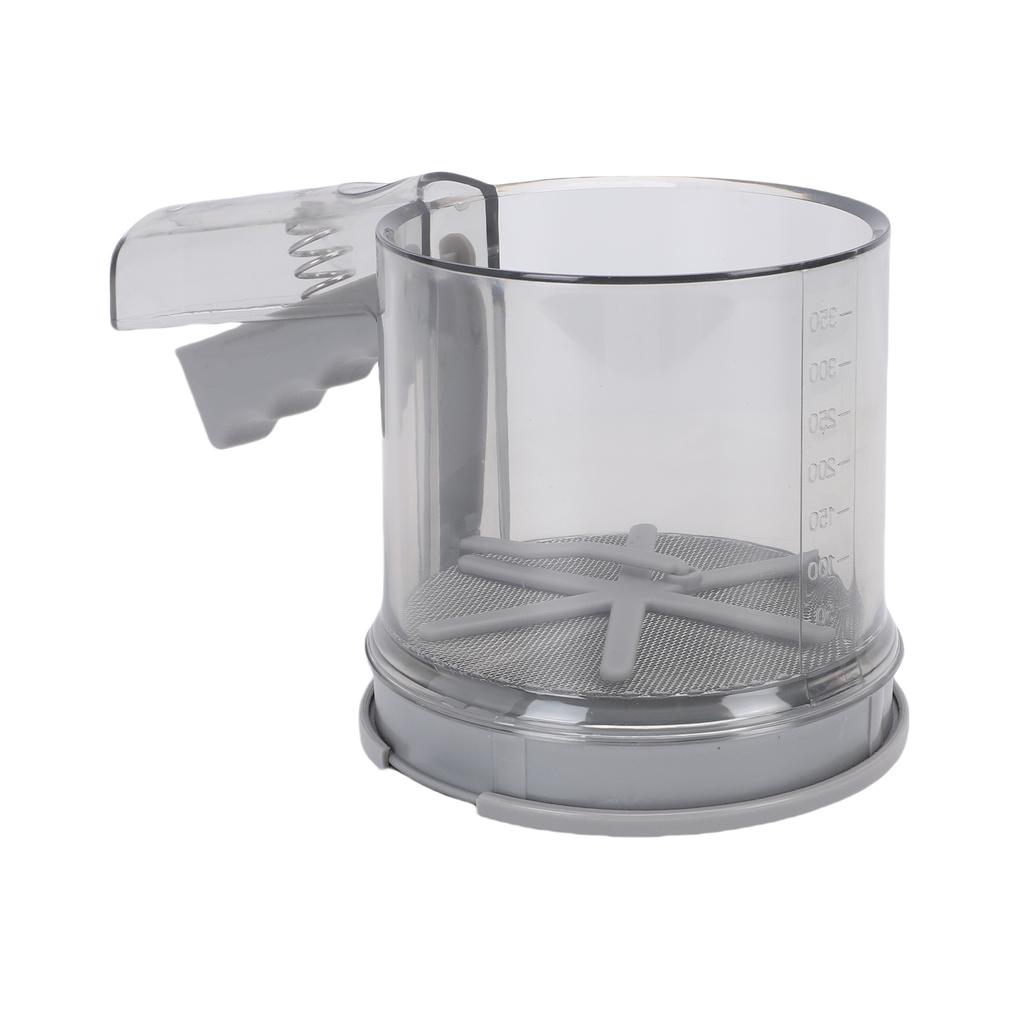  2 Layer Flour Sifter Baking Powder Sieve Stainless Steel Mesh One Hand Squeeze Mechanism for Flour Sugar Powder 
