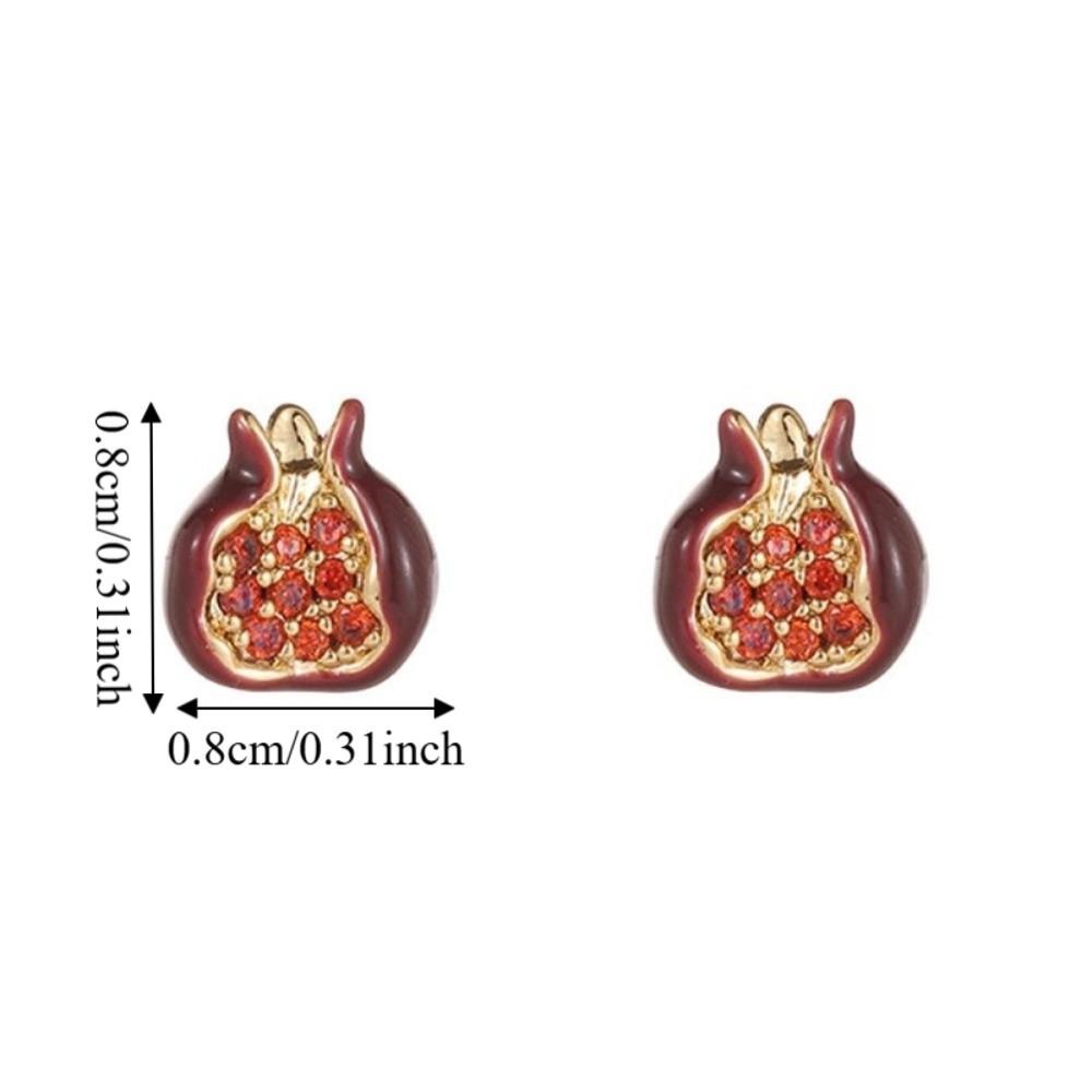 Cute Pomegranate Pendant Necklace Red Clavicle Choker Trendy Fruit Earrings Party