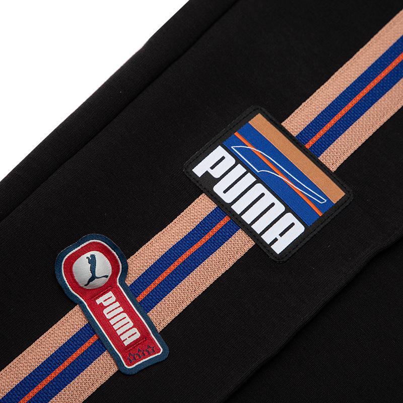 Puma Team Badge Straight-Leg Casual Sports Pants Men Bottoms Black 677376-01