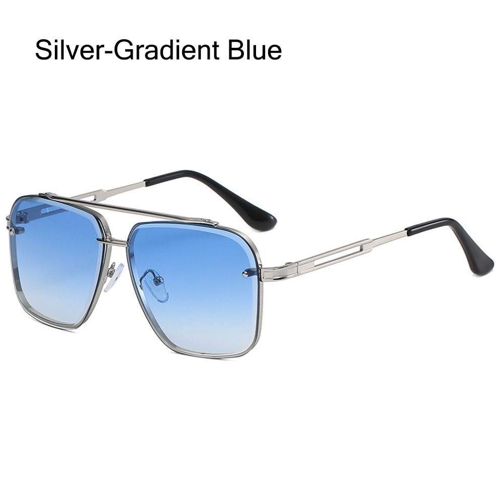 Big Metal Frame Gradient Sunglasses Classic Driving Oversized Square Sunglasses UV400 Protection Traveling Shades