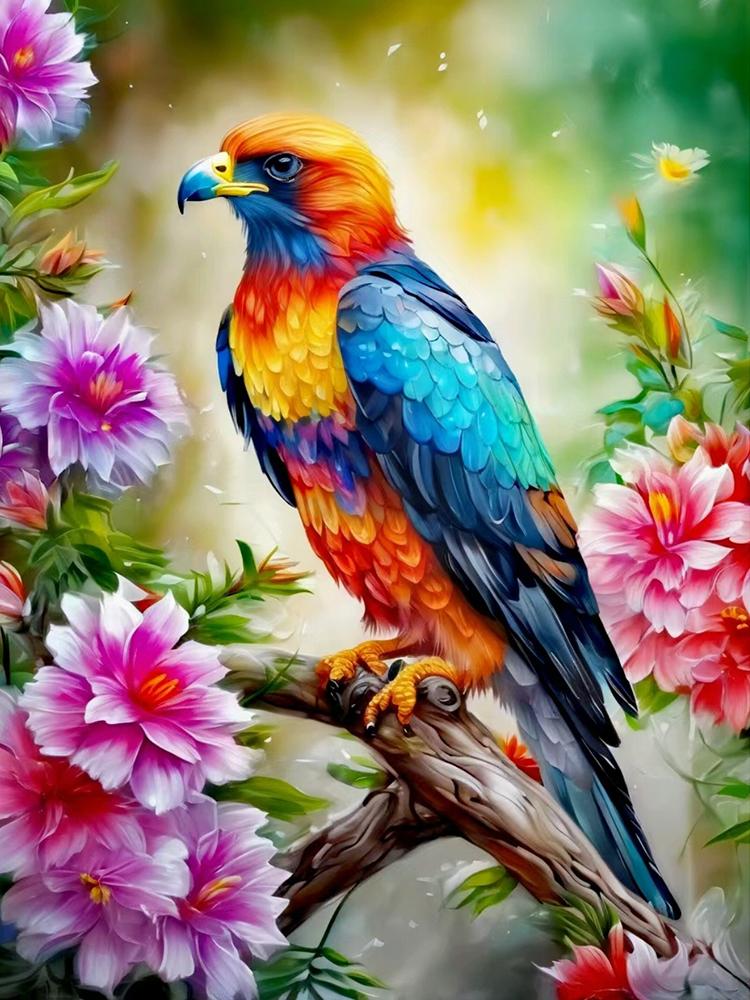 5d Diy Алмазная картина Мозаика Журавль Птица Цветок Полный квадрат Круглый Ювелирные изделия Вышитый крест Животное Ручная работа Украшение на стену