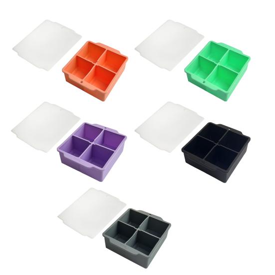 Силиконовые лотки для кубиков льда с крышками. Квадратная форма для льда, не содержащая бисфенола-А. Съемная, легкосъемная, штабелируемая.
