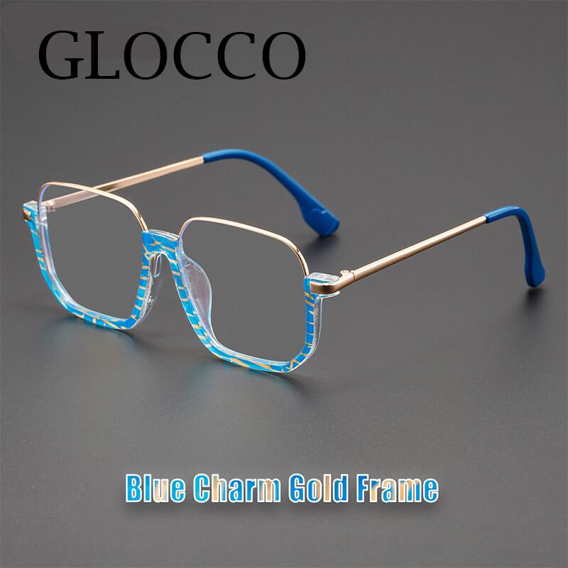 Half Frame Oversized Square Glasses Anti Blue Light Large Frame Reading Glasses Women Popular Transparent Eyeglasses Uv400