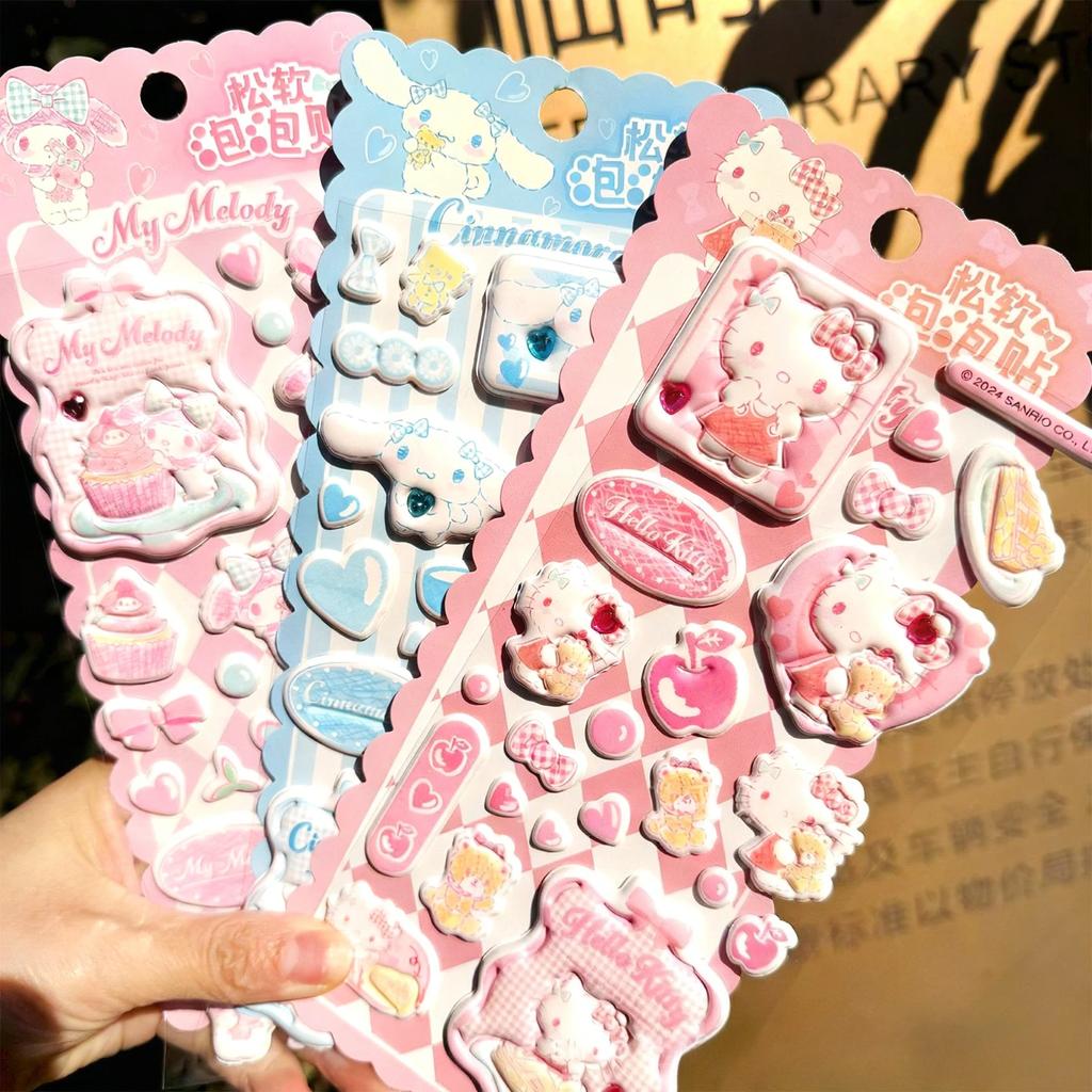 2026 Горячие Новые Милые Наклейки Hello Kitty 3D Толстые и Объемные Двухслойные Пузырчатые Наклейки Декоративные Наклейки для Ноутбука и Чехла Телефона Идеальные Подарки
