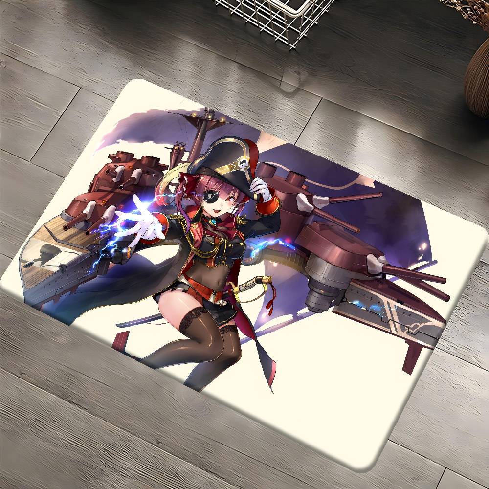 Hololive Houshou Cartoon Room Mats Anti-slip Absorb Water Long Strip Cushion Bedroon Mat Household Carpets