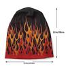 Orange Flames Fire Unisex Bonnet Winter Outdoor Double Layer Thin Hats For Unisex Women