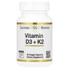 Vitamin D3 + K2, 60 Veggie Capsules