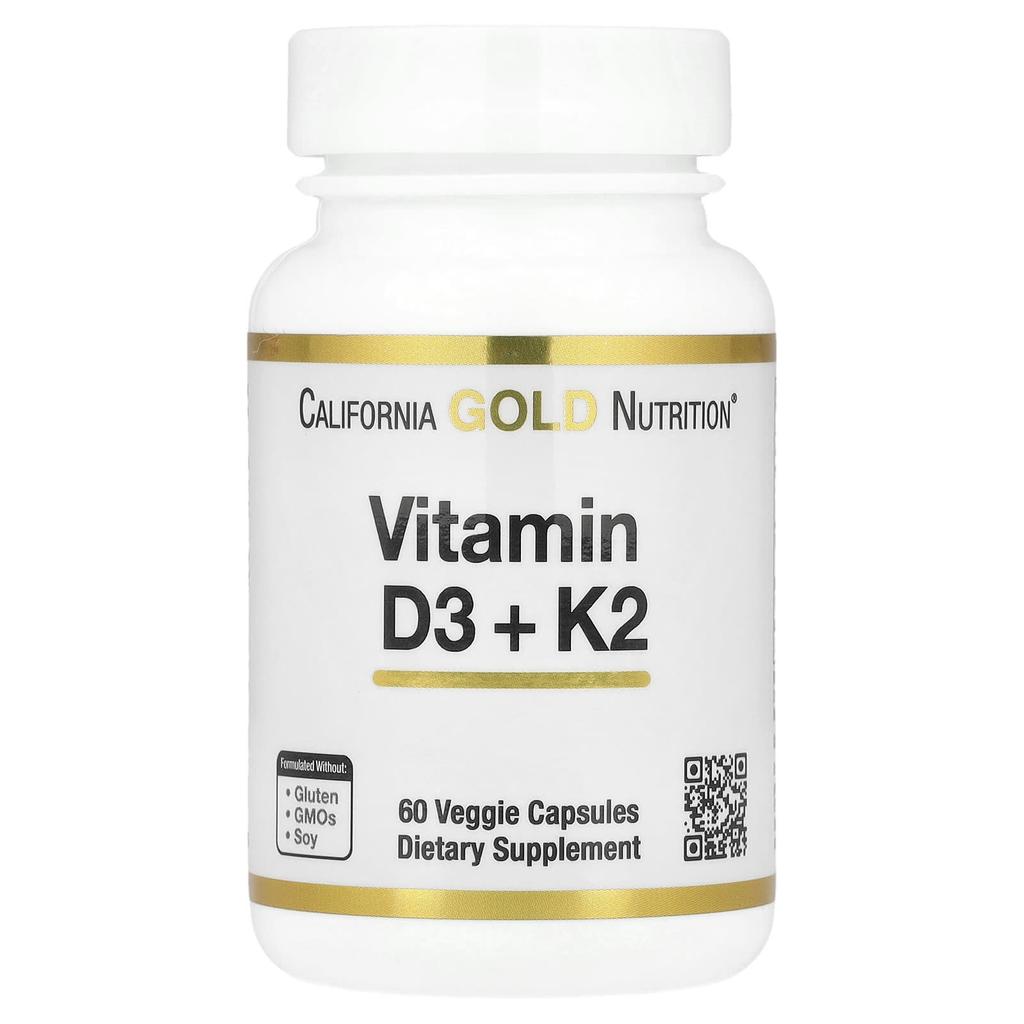 Vitamin D3 + K2, 60 Veggie Capsules