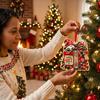 Christmas Party Favors Gnome Cash Holder Ornament, Acrylic Hanging Pendant for Holiday Money Envelope Alternative Tree Decoration, Surprise