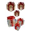 3 Pcs Christmas Lighted Gift Boxes Pre Lit Present Boxes with Bow And LED Light for Indoor Home Party Lawn Decor