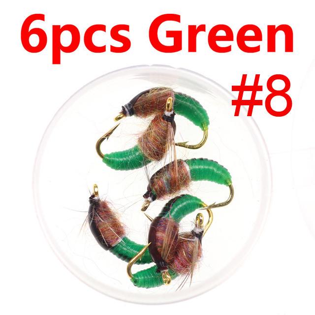 6 шт., реалистичная приманка для ловли форели, нимфа, искусственная приманка для насекомых