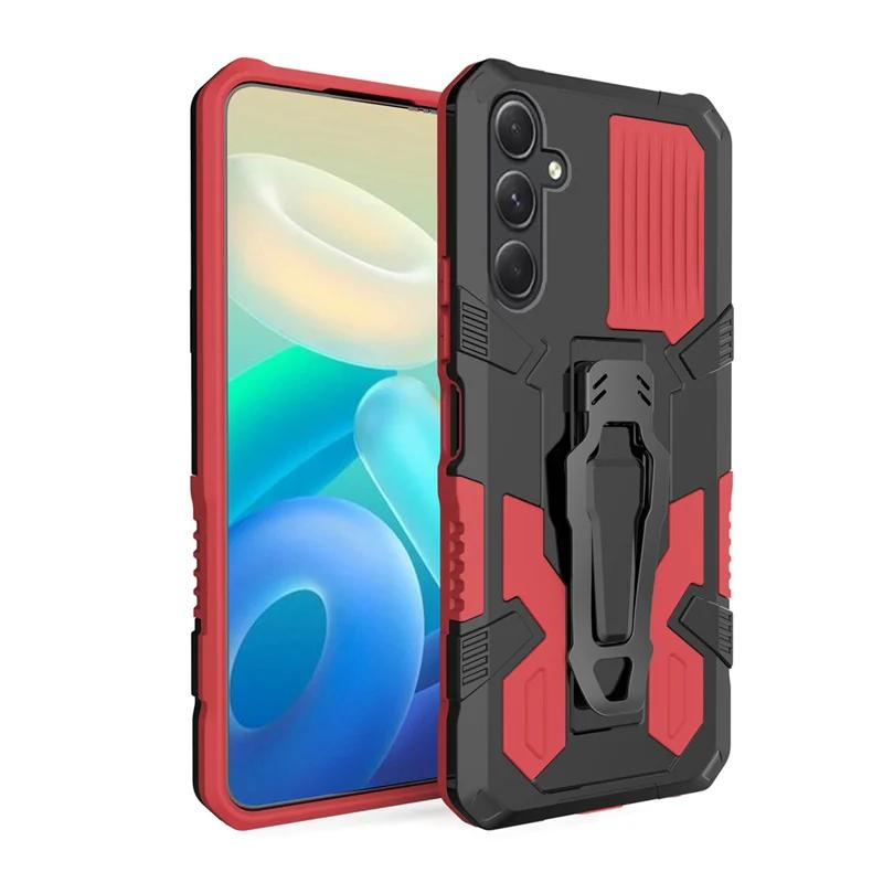 Чехол-бампер с подставкой и зажимом для ремня для Samsung Galaxy A16 A06 A55 A35 A25 A15 A05S A34 A54 5G Ударопрочный защитный чехол Fundas