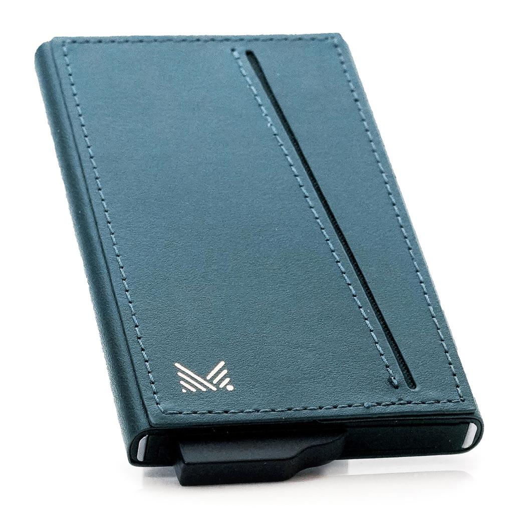 MONOCOZZI MagSafe Compatible Card Case with Faux Slim Card Magnetic Card Holder with Various LUCID REFINED CARD Midnight Blue Anti-Magnetic Design,