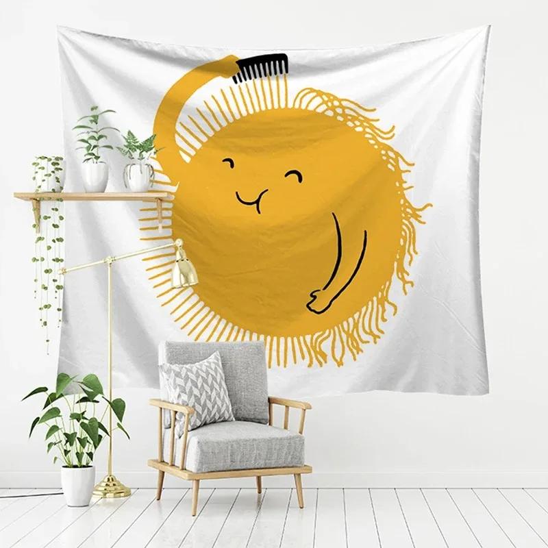 Милый креативный фон с изображением животных, гобелен для спальни, гостиной, украшение стены дома, гобелен