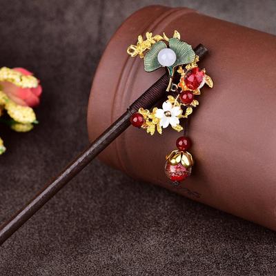 Женская этническая ретро изысканная шпилька для волос с искусственным цветком, древнекитайские классические дворцовые украшения, аксессуары для укладки, подарок