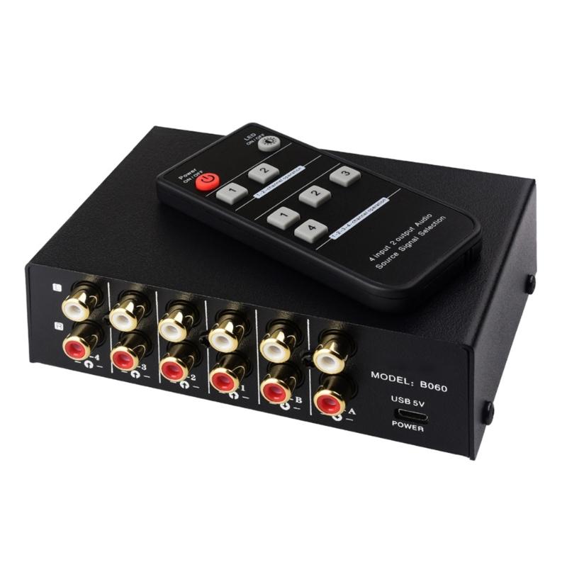 4 In 2 Out Sound Signal Remote Controlled her Headphones Speaker hing Box Bidirectional hing 2 In 4 Out