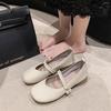 Shoes French Low-heeled Light-mouth Single Shoes 2025 New Spring Pearl Soft-soled Grandma Shoes Fashionable Mary Jane Shoes